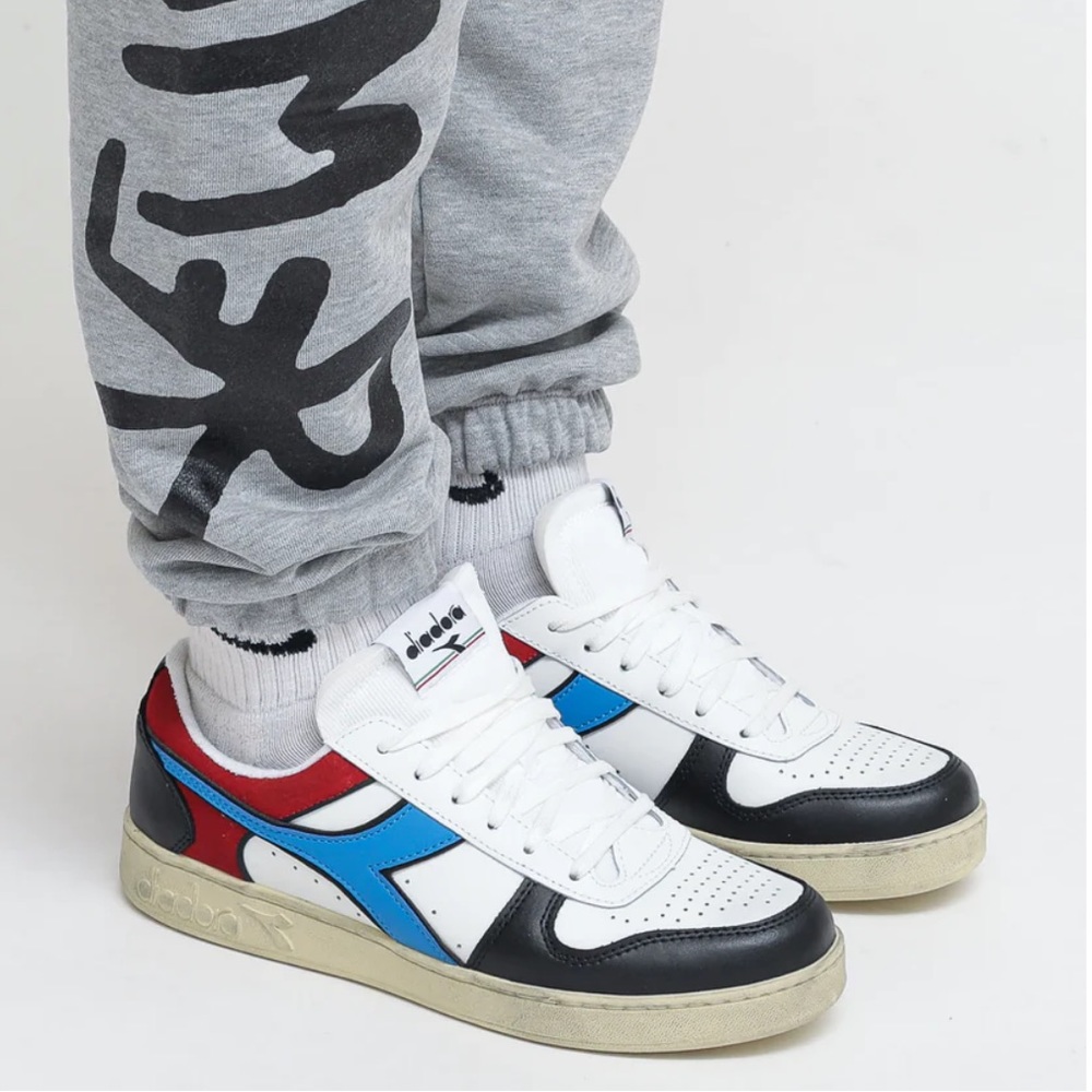 Magic Basket Low Icona - White Black Malibu Blue C8087